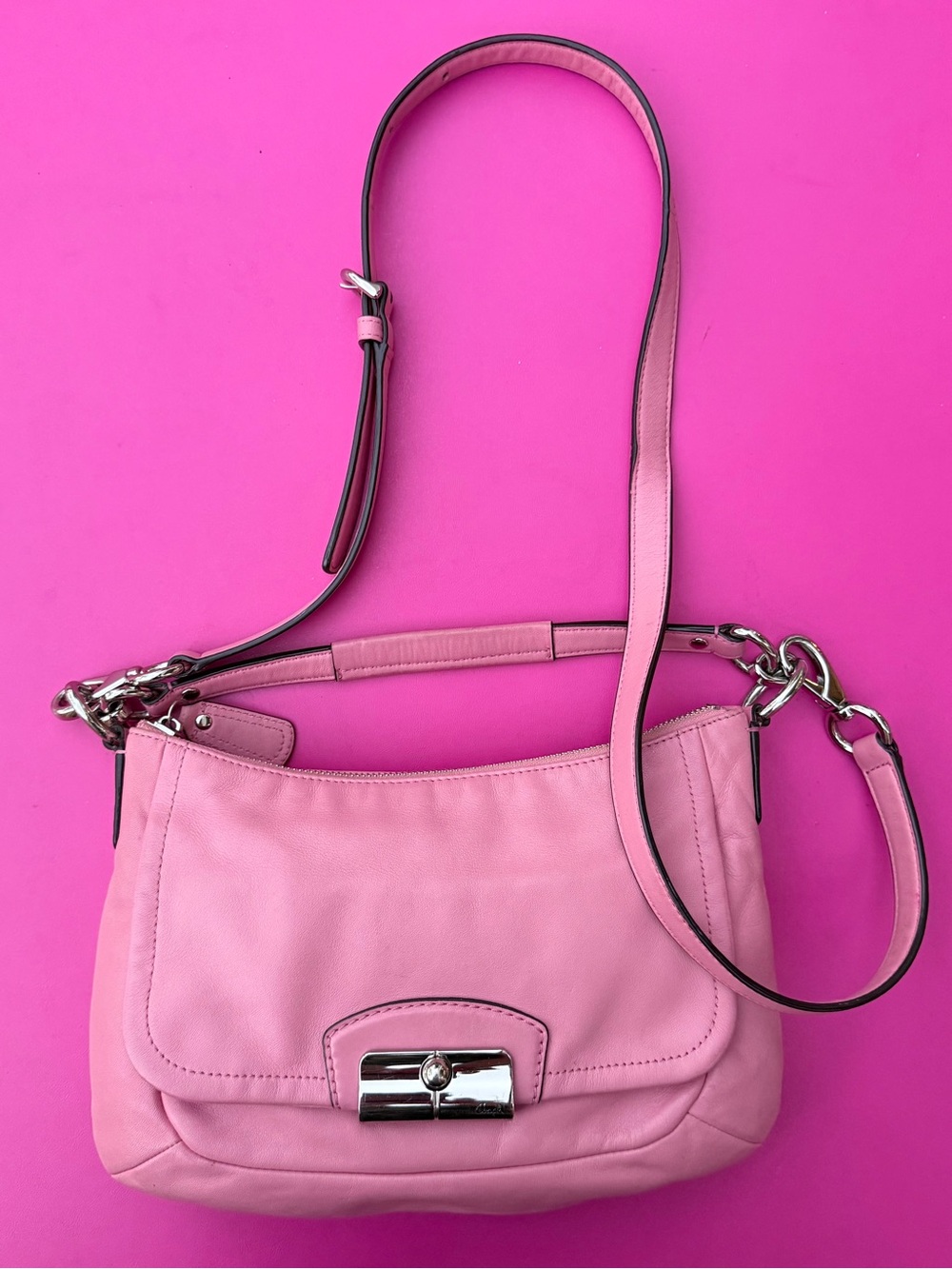 Coach Kristin Pink Leather East-West Crossbody Bag F22308 Pristine Y2K Bubblegum